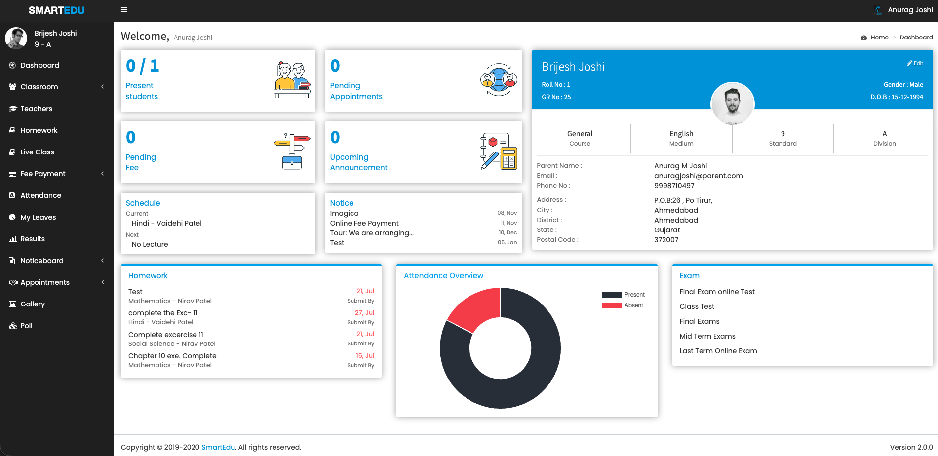 Parent Dashboard
