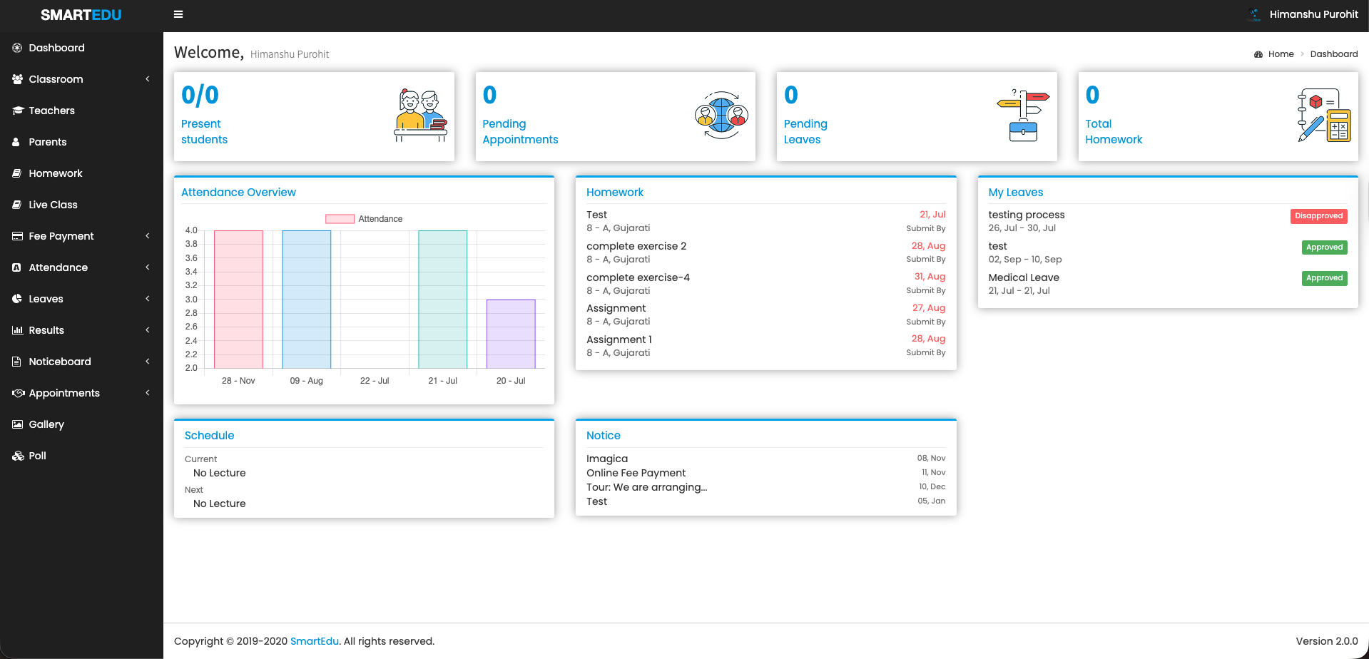 Teacher Dashboard